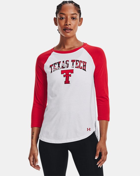 Women's UA Performance Cotton Collegiate Baseball T-Shirt, Red, pdpMainDesktop image number 0